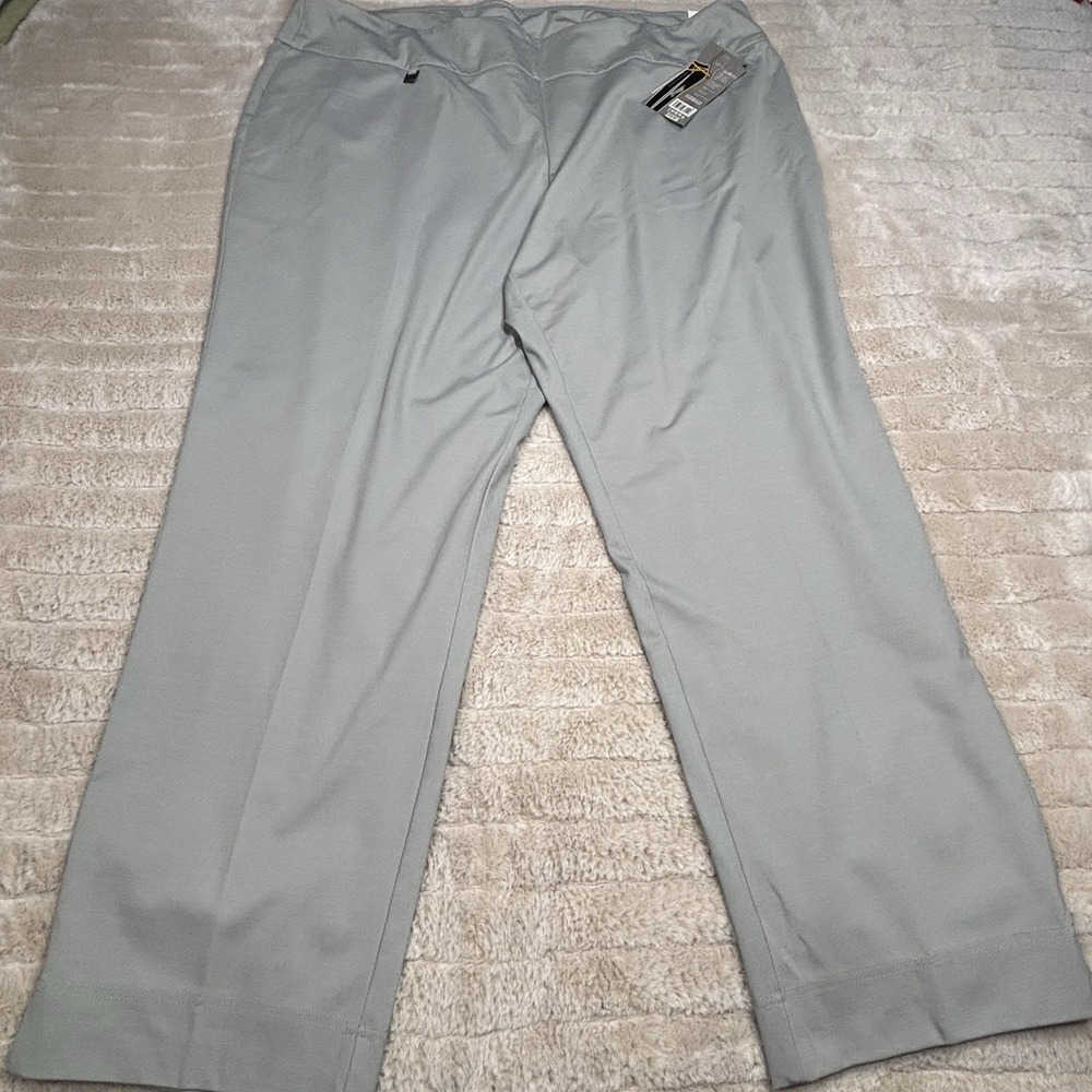 NWT Slim-Station Gray Capri Pants Tummy Butt Control Stretch Slimming Size 22W